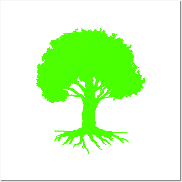 Tree,Well Rooted-Green Version Wall Art by sketchbooksage